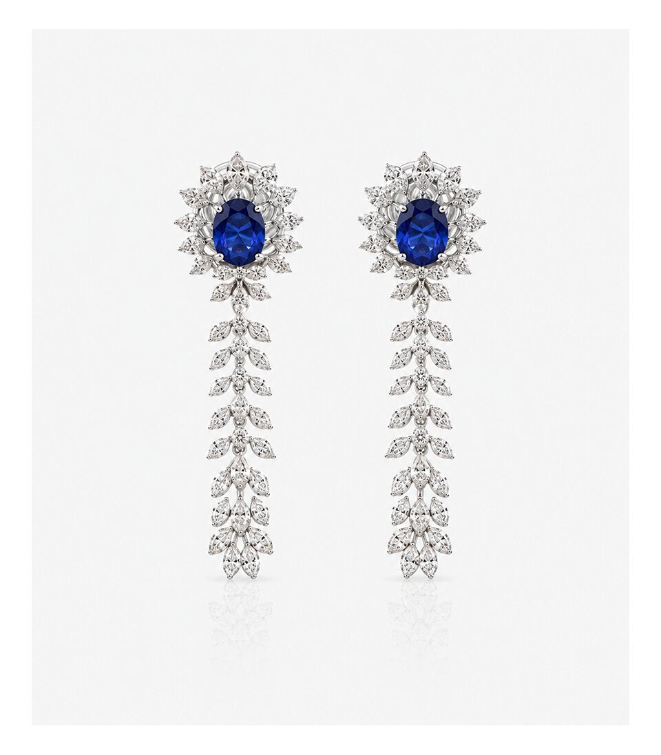 Azure Elegance Silver Accent Earrings