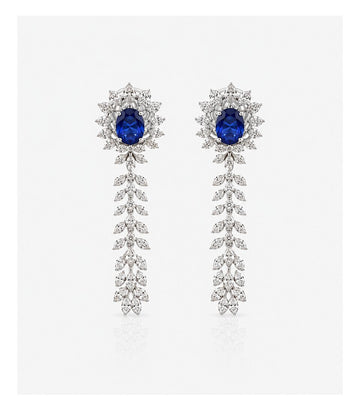 Azure Elegance Silver Accent Earrings