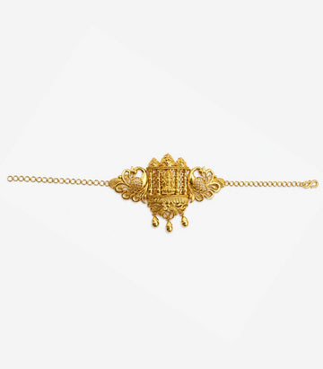 Gold Antique Temple Bell Designer Armlet