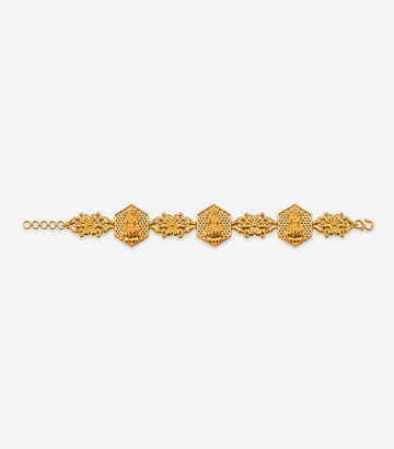 Gold Floral Link Designer Armlet