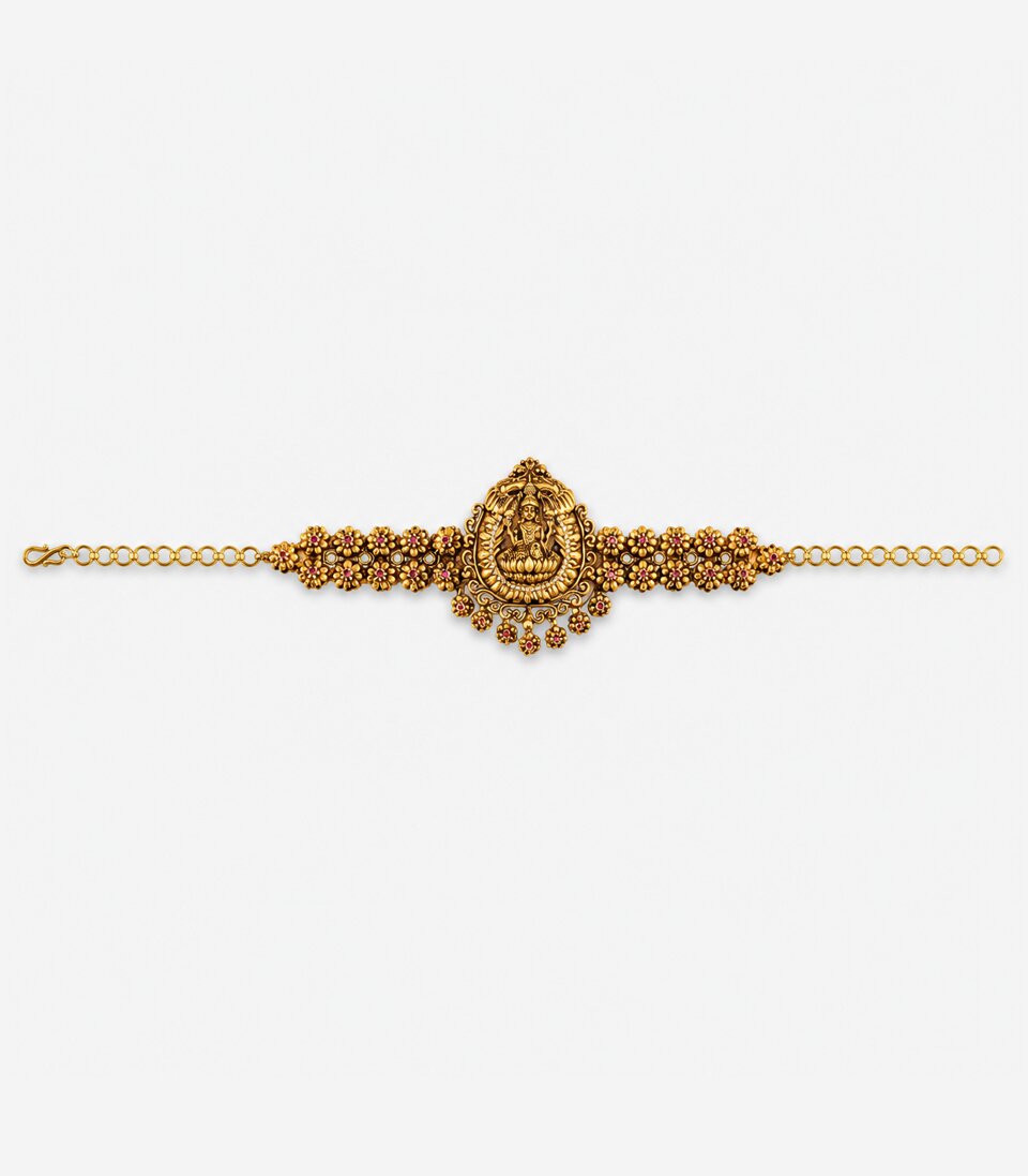 Gold Lakshmi Temple Designer Armlet