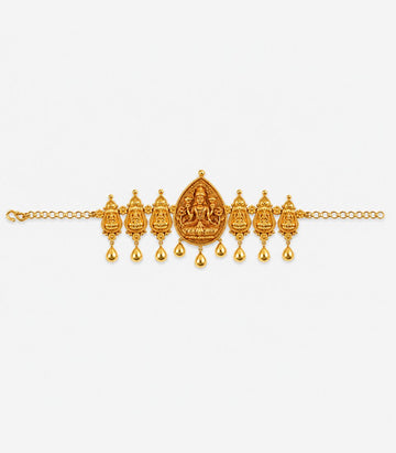 Gold Lakshmi Peacock Temple Armlet