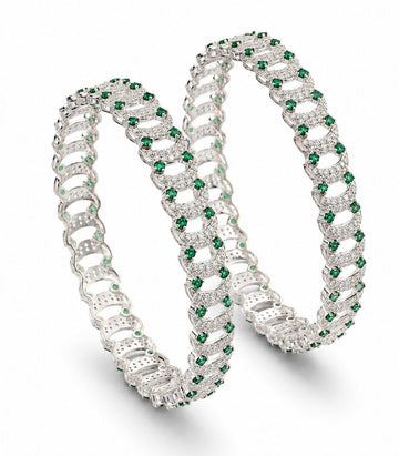 Pair Of Diamond Bangle With Double Sided