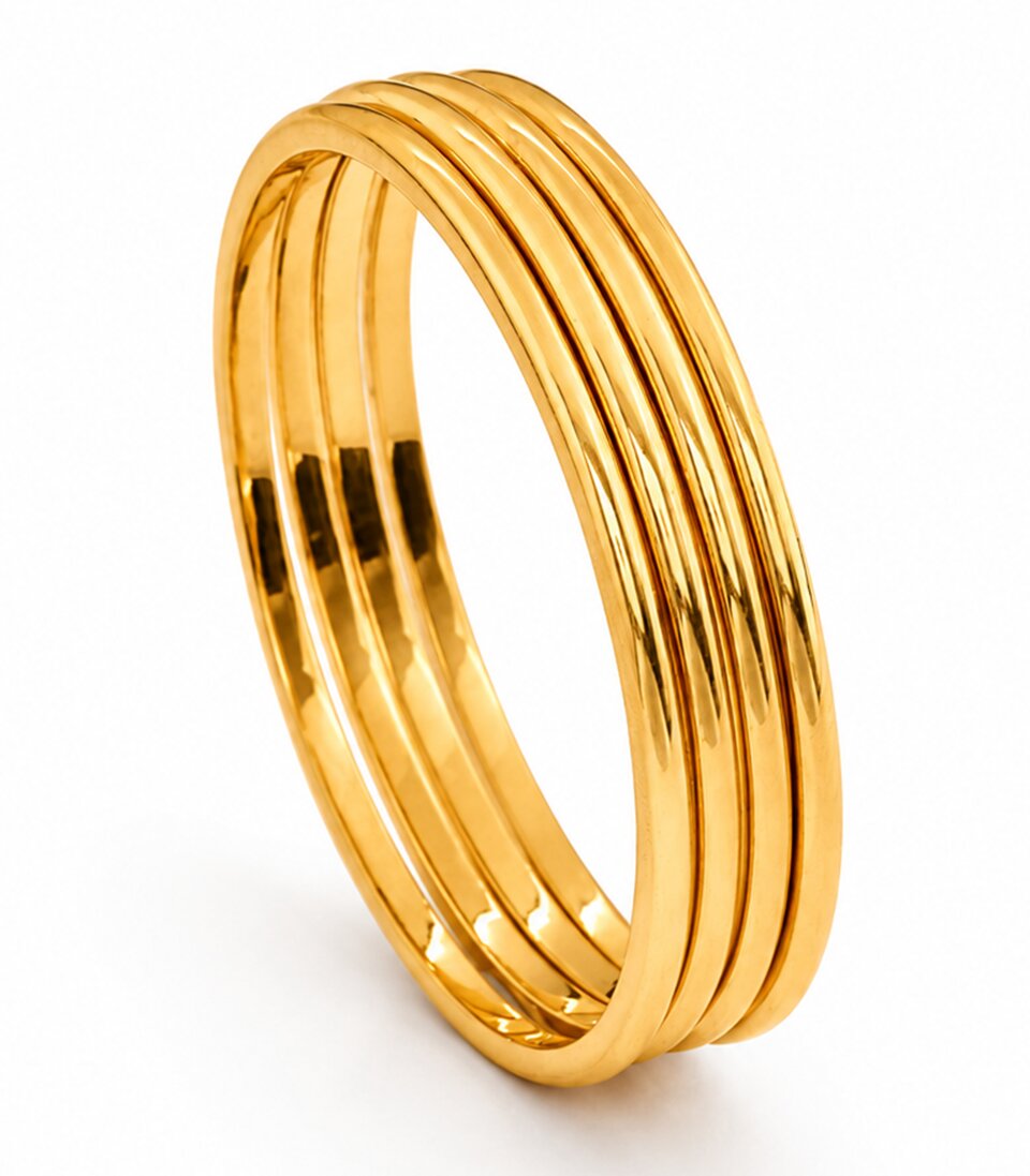 Gold Bangles Stacked