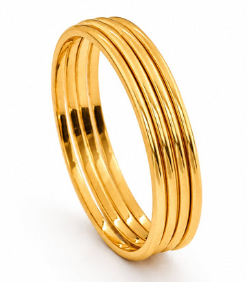 Gold Bangles Stacked