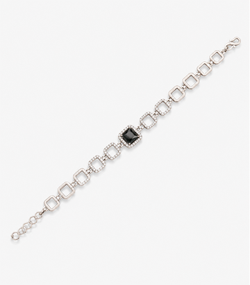 Classic Diamond Bracelet With Emerald-Green Stones