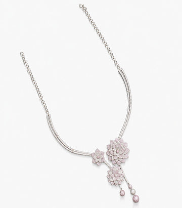 Diamond Necklace With Floral Designs