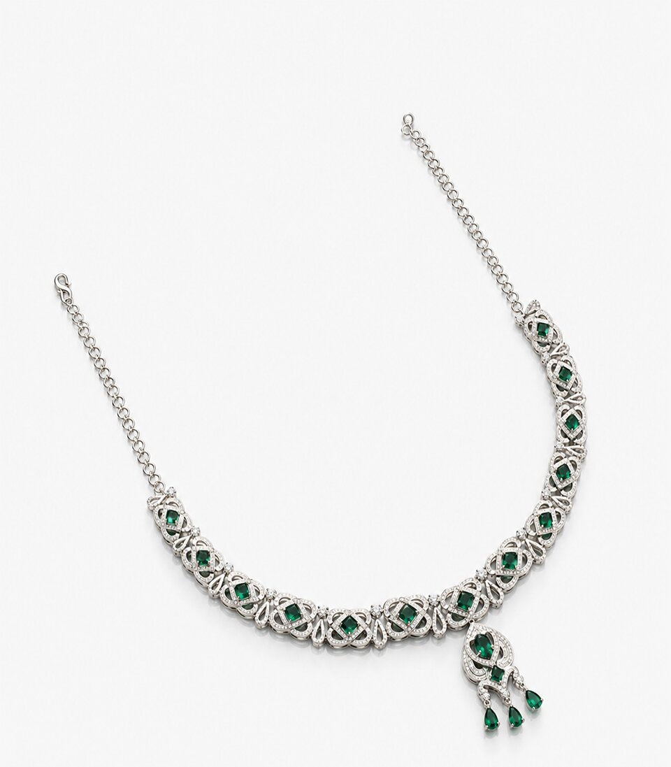 Timeless Diamond Necklace With Pendant Detail