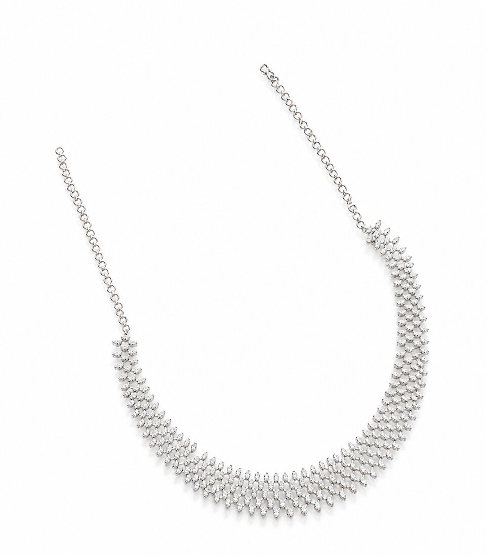 Modern Diamond Necklace With Geometric Design