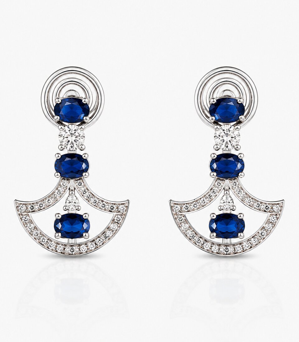 Elegant Silver Earrings Featuring Radiant Blue Gemstones