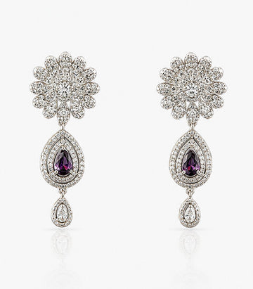 Royal Amethyst Glow Silver Earrings