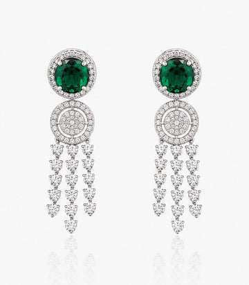 Pair Of Earrings With Green Gemstones