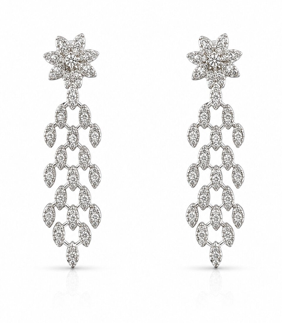 Pair Of Diamond Chandelier Earrings