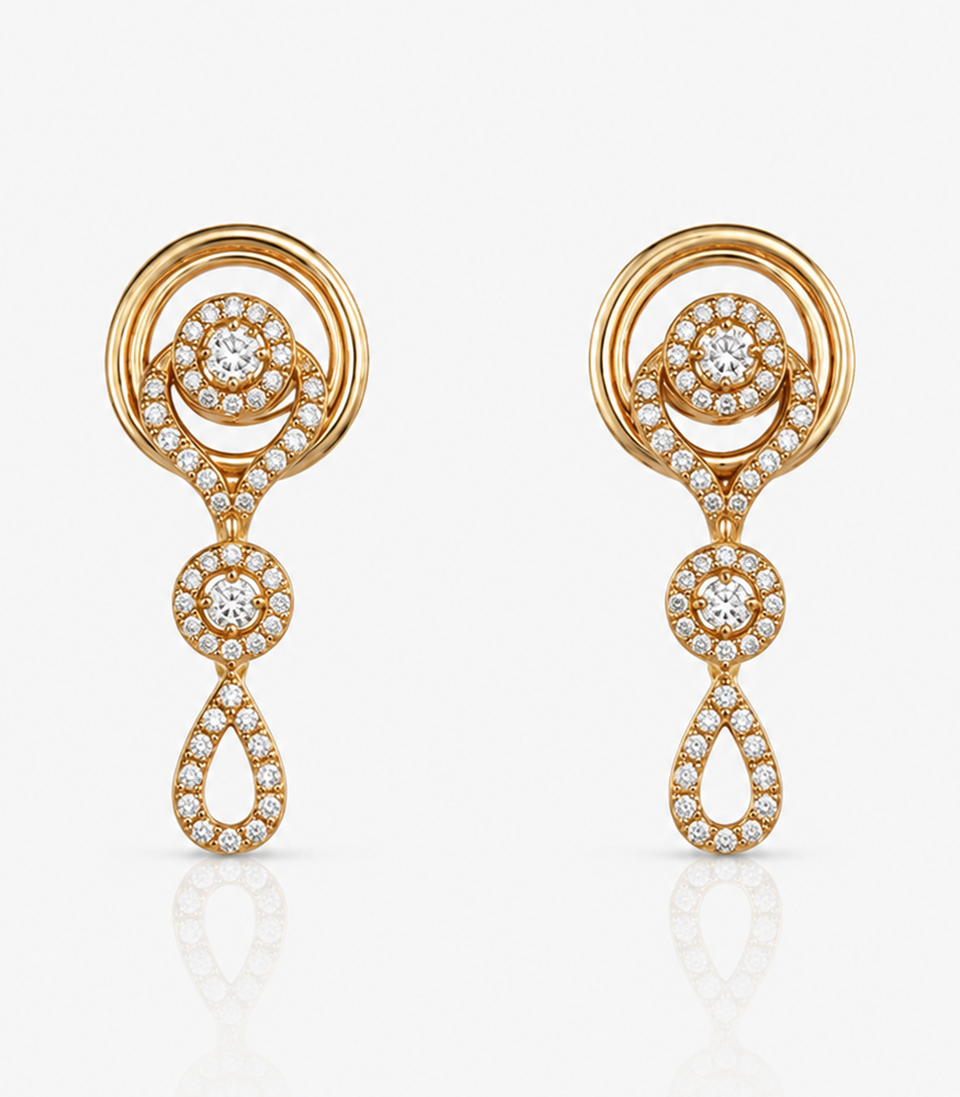 Sophisticated Gold and Diamond Earrings with Timeless Elegance