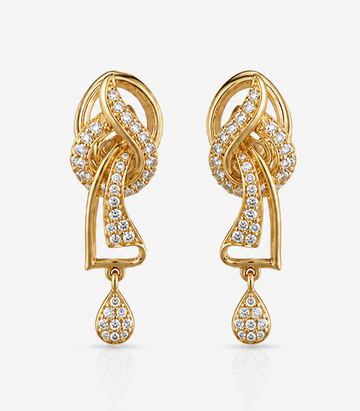 Glamorous Gold and Diamond Stone Earrings with Refined Sparkle
