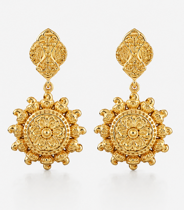 Gold Earrings With Mango Design