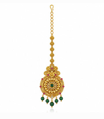 Ruby Floral Bridal Maang Tikka