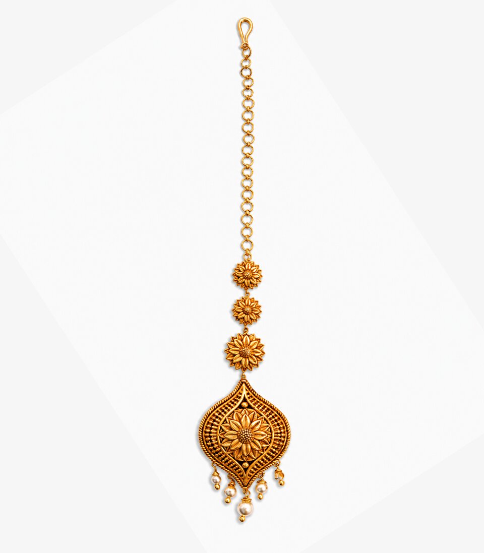 Antique Temple Drop Maang Tikka