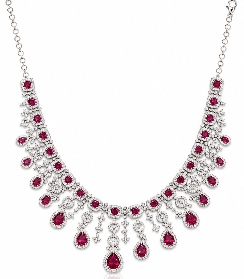 Ruby Drop Stone Necklace