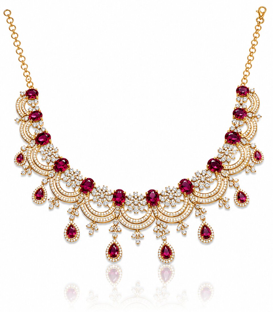 Ruby Floral Statement Necklace