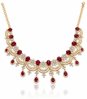 Ruby Floral Statement Necklace