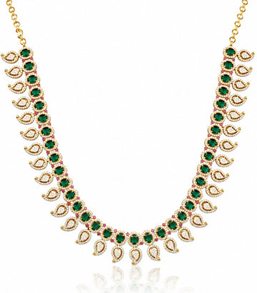 Emerald White Stone Necklace