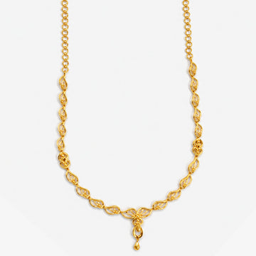 Classic Gold Chain with Floral Drop