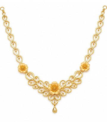 Floral Cluster Gold Necklace