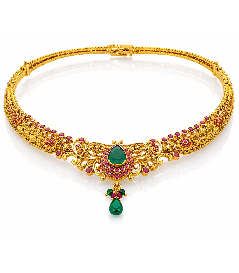Green Stone Choker Necklace
