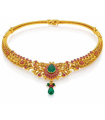 Green Stone Choker Necklace