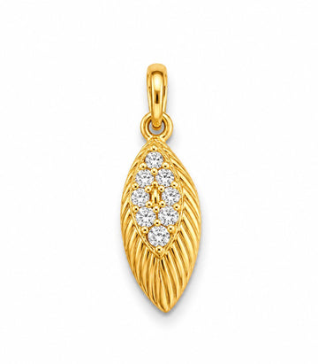 Diamond Leaf Gold Pendant