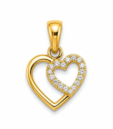 Diamond Open Heart Gold Pendant