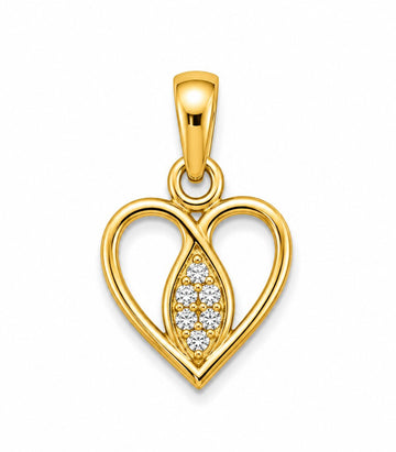 Diamond Twin Heart Gold Pendant