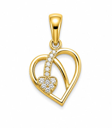 Interlocking Heart Gold Pendant
