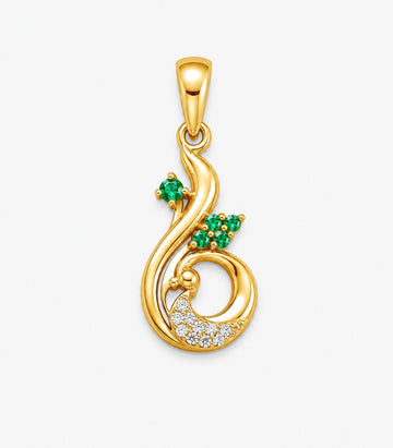 Emerald Swirl Gold Pendant