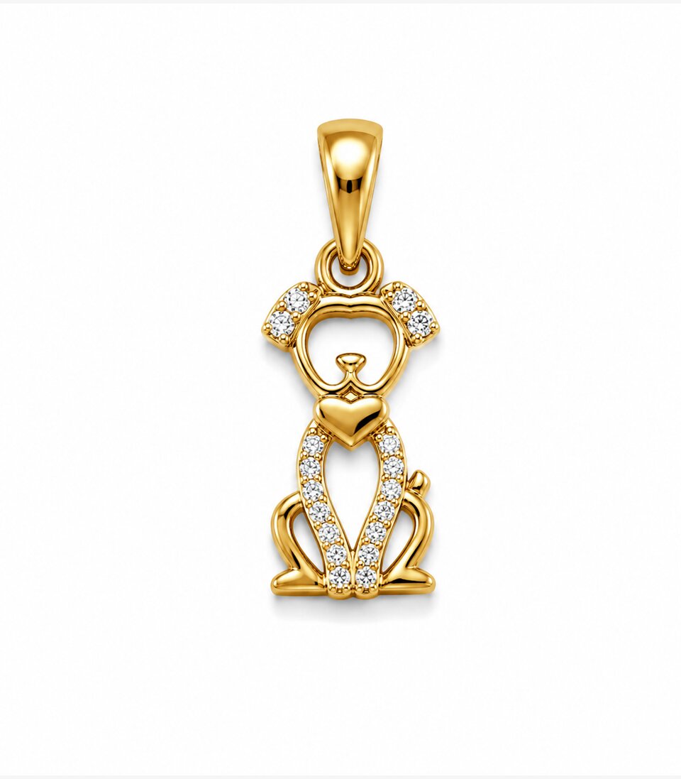 Puppy Gold Pendant