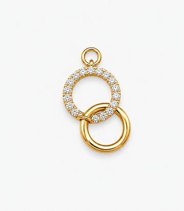 Diamond Interlocking Circle Gold Pendant