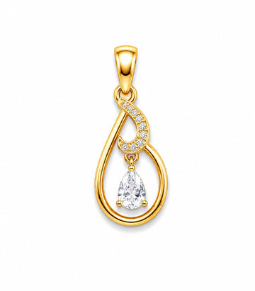 Diamond Teardrop Gold Pendant
