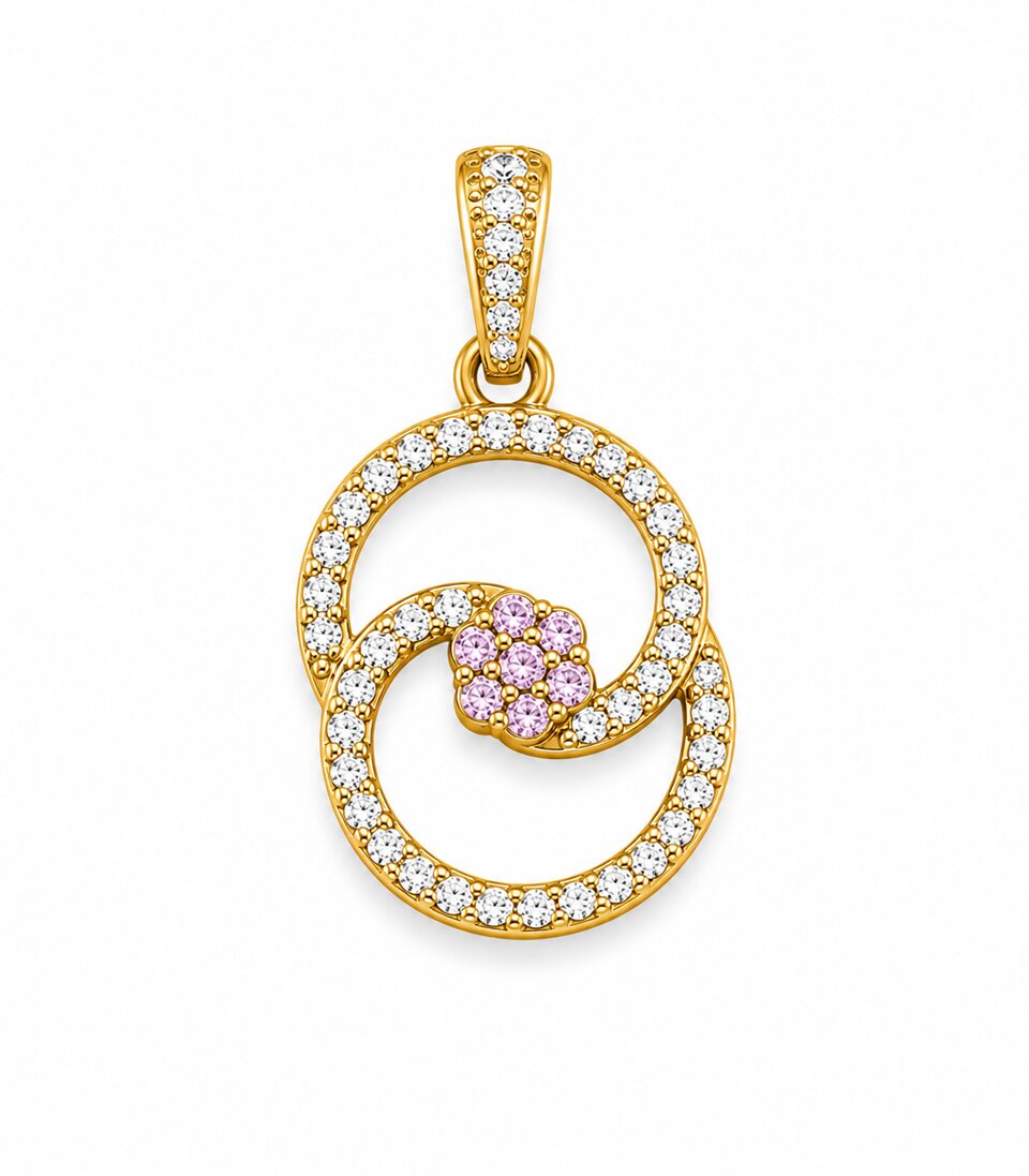 Diamond Infinity Swirl Gold Pendant