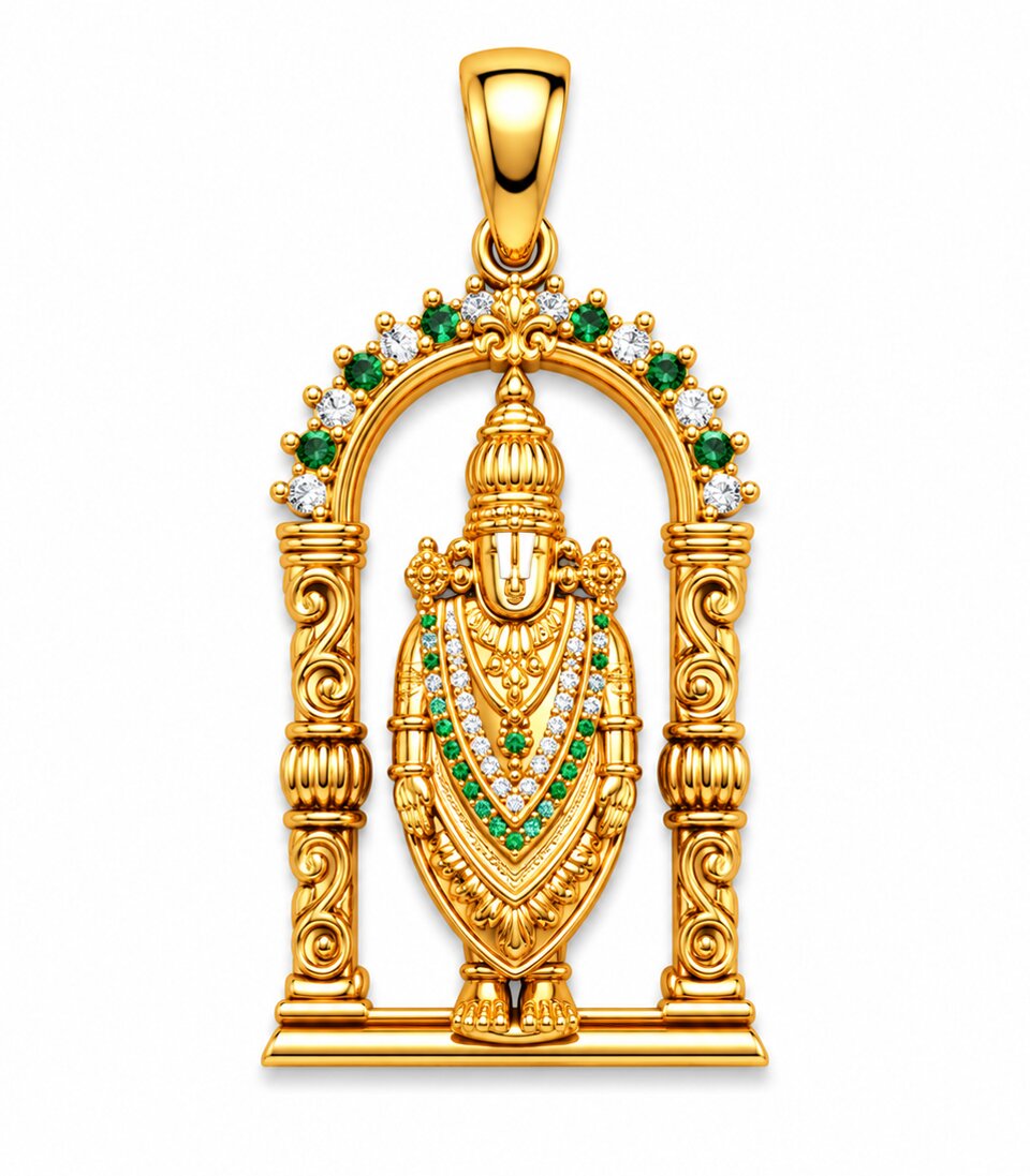Lord Venkateswara Gold Pendant