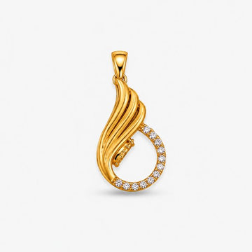 Diamond Swirl Flame Gold Pendant
