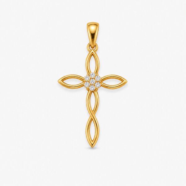 Diamond Cross Gold Pendant