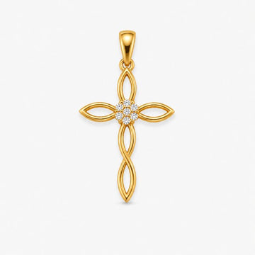 Diamond Cross Gold Pendant