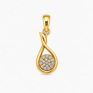 Diamond Infinity Teardrop Gold Pendant