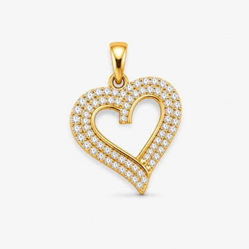 Diamond Open Heart Gold Pendant