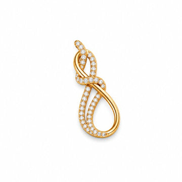 Diamond Infinity Ribbon Gold Pendant