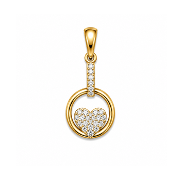 Gold Double Circle Diamond Pendant