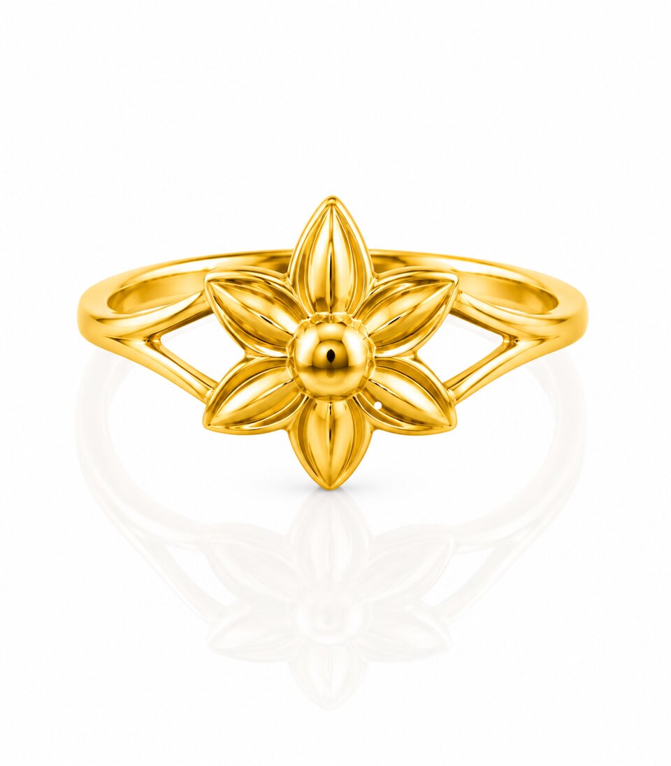 Nature Inspired Floral Gold Ring