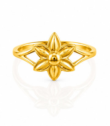 Nature Inspired Floral Gold Ring