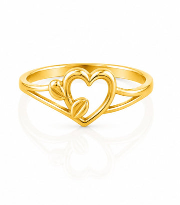 Gold Double Heart Ring – Romantic Love Band for Women